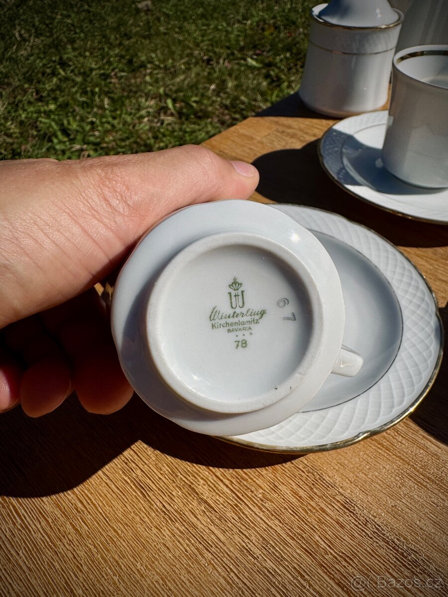 Čajová souprava Winterling Bavaria – porcelán se zlatou link - 6