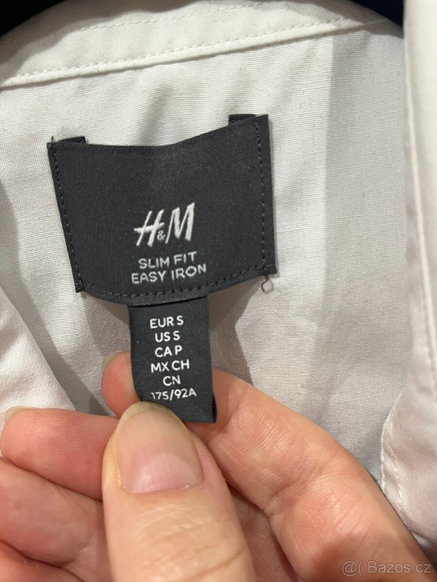 Pánský černý oblek s košilí H&M, vel. 48 - 6