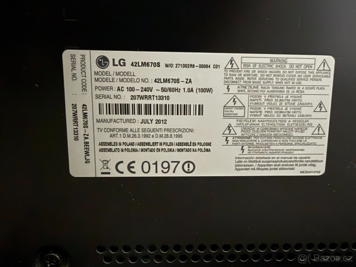 3D LED Televize 42" LG - 6