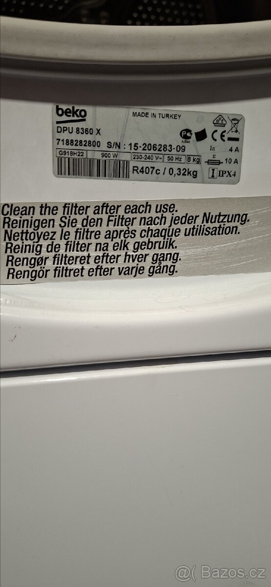 Sušička prádla BEKO DPU8360X A+ 8kg - 6