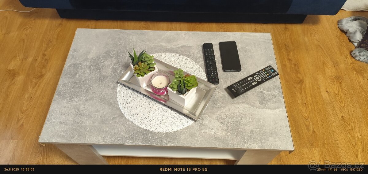 Pohovka modrý semiš -rozkládací - 6