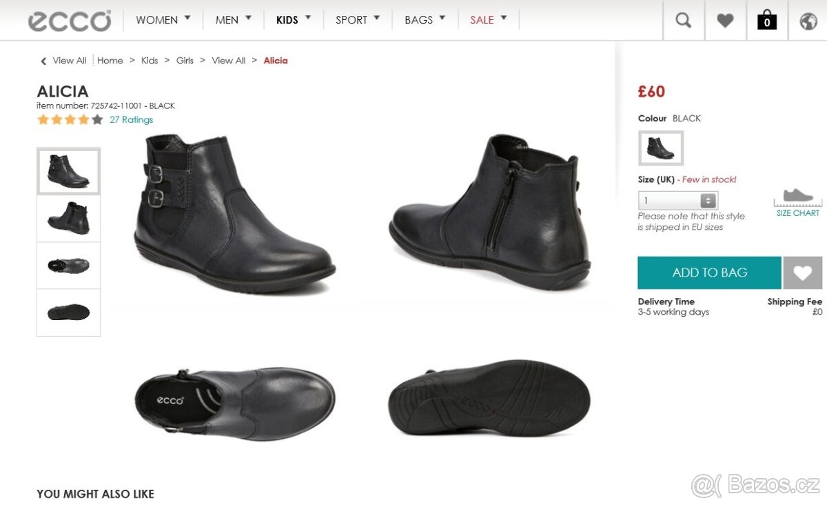 302 Luxusní značková kožená dětská obuv ECCO vel.27 - 6