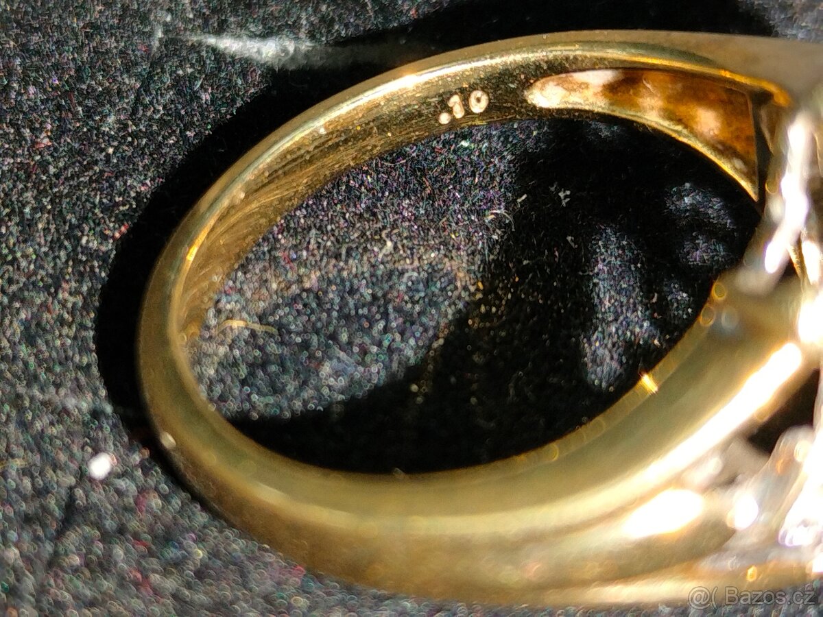Zlaty damsky prsteň s Diamantami - 6
