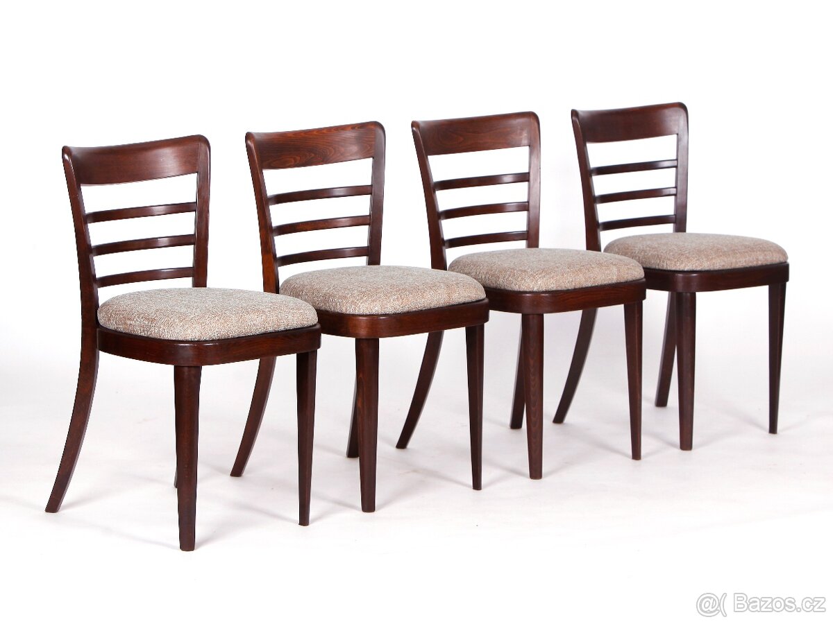 4x přečalouněné jídelní židle TON v zachovalém stavu. - 6