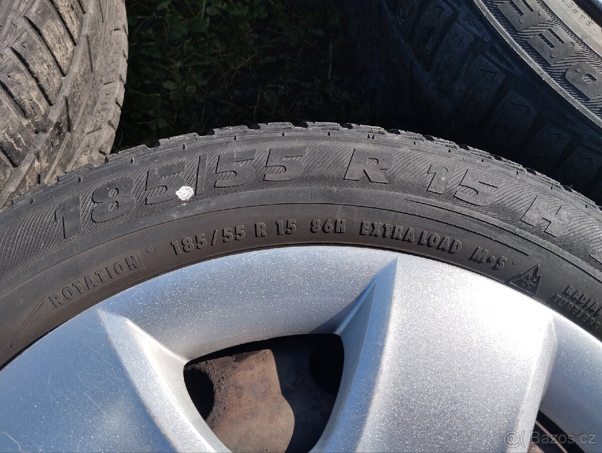 Plechové kola 5x100 R15 s poklicemi škoda - 6