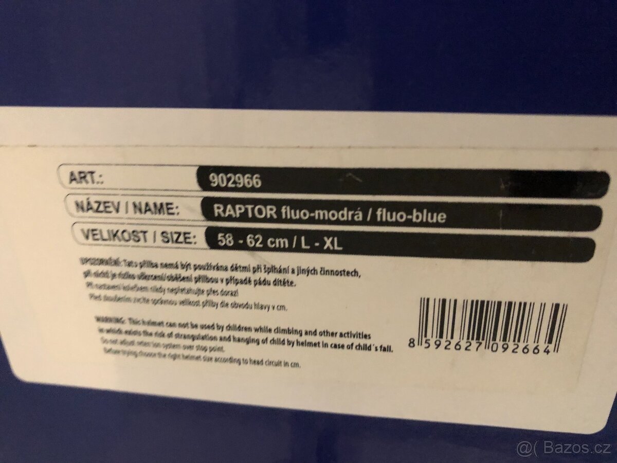 Přilba FORCE RAPTOR MTB fluo-modrá L - XL - 6