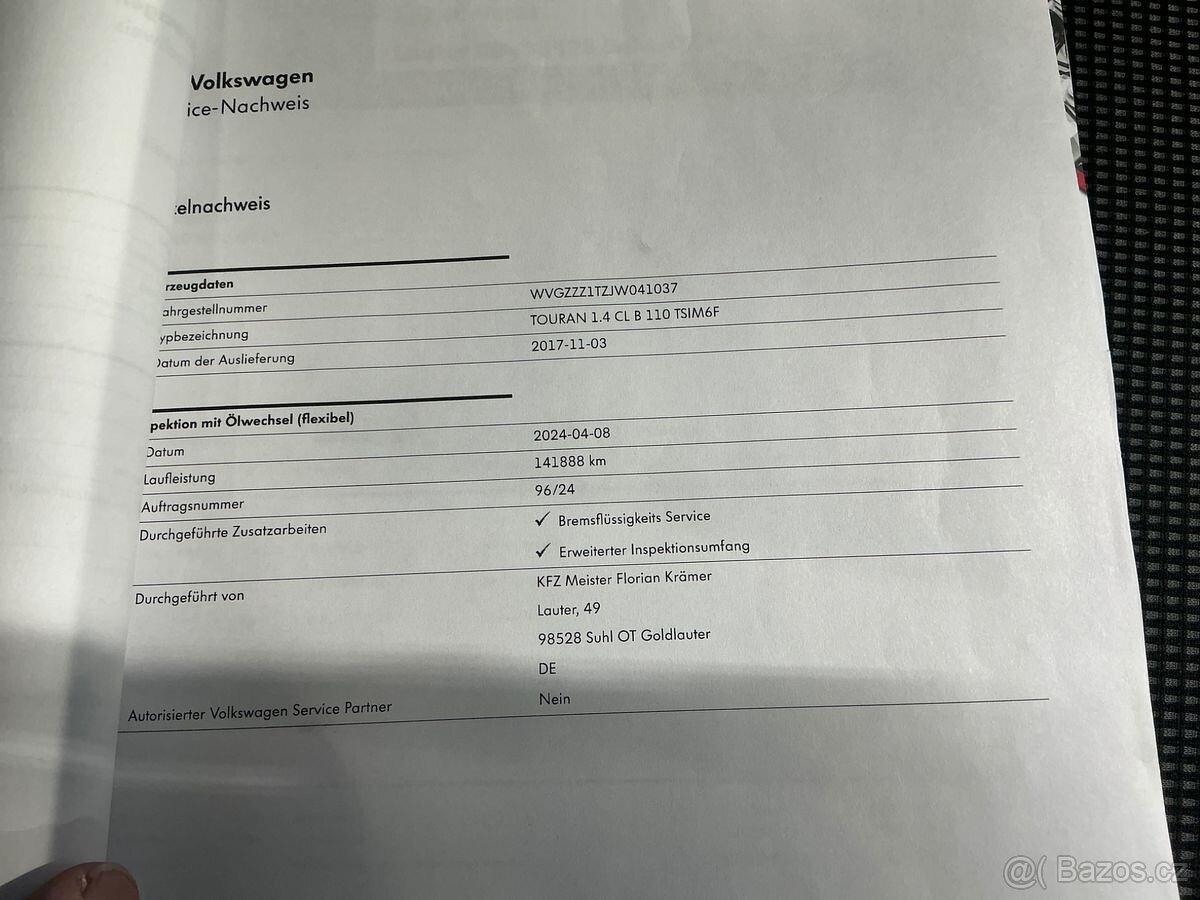 Volkswagen Touran 1.4 Tsi 110 KW 10/2017 165 tis km TOP STAV - 6