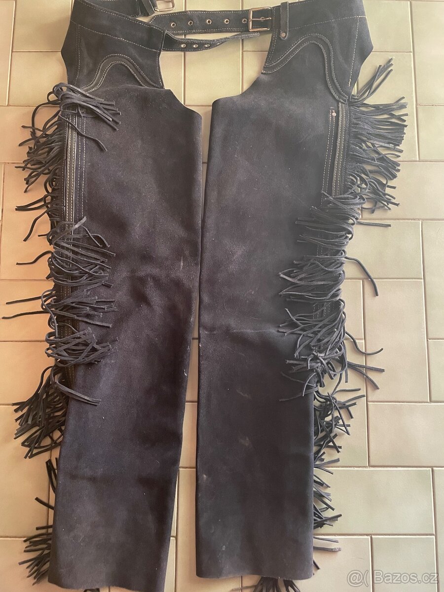 Kožené černé téměř nové CHAPSY vel. S - 6