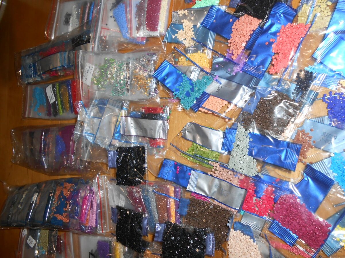 Sady flitrů na obrázky - nové + načaté + 3kusy obrázky-foto - 6