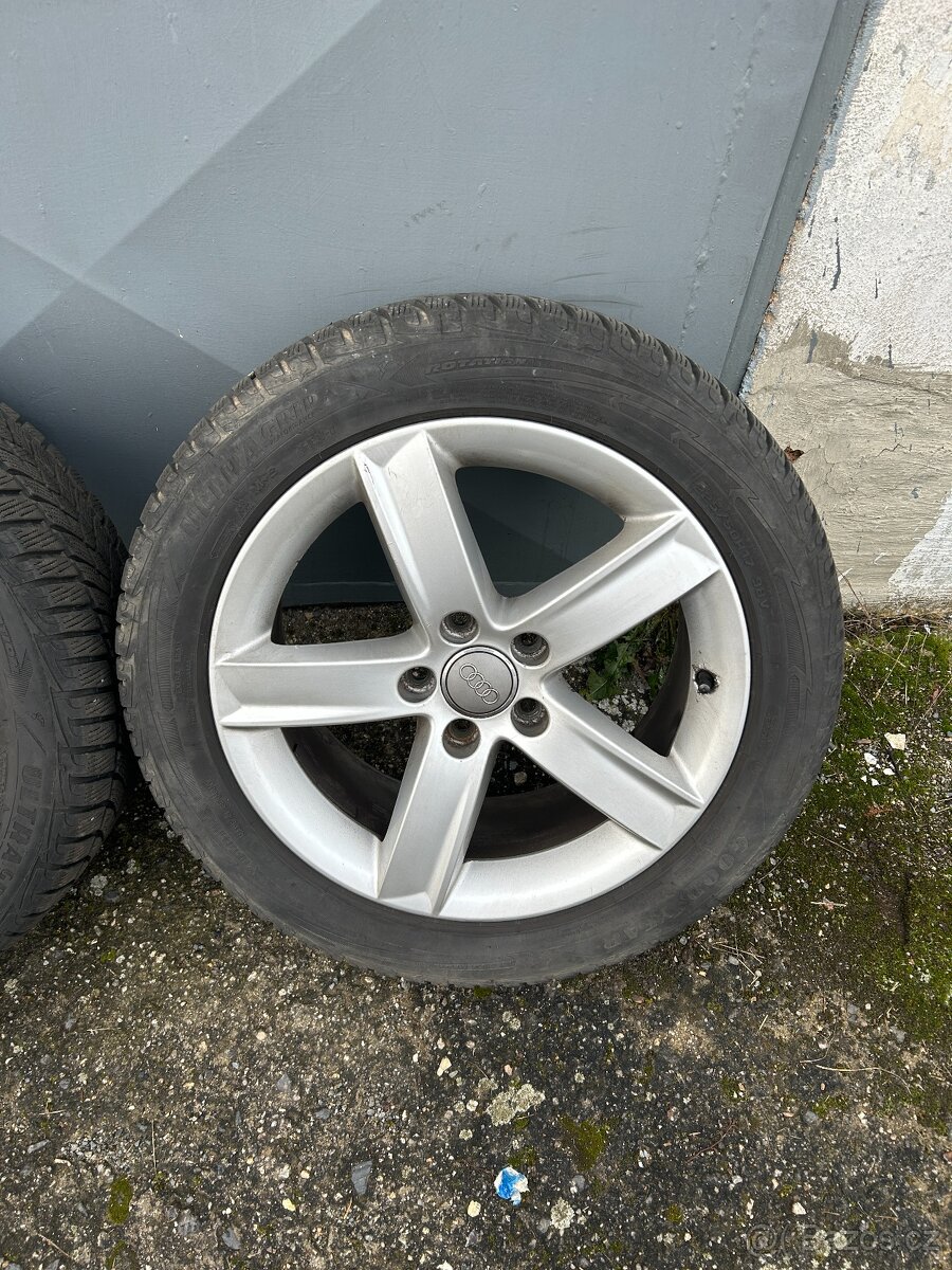 Alu kola R17 5x112 Audi + Zimní pneu 225/50/17 Goodyear - 6