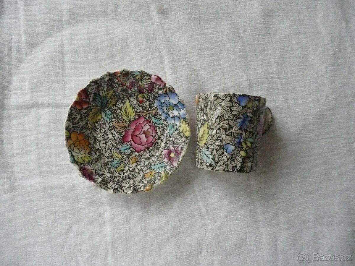 Glazovaný hrníček s podšálkem Zn. KING R-Spode Inpi, England - 6