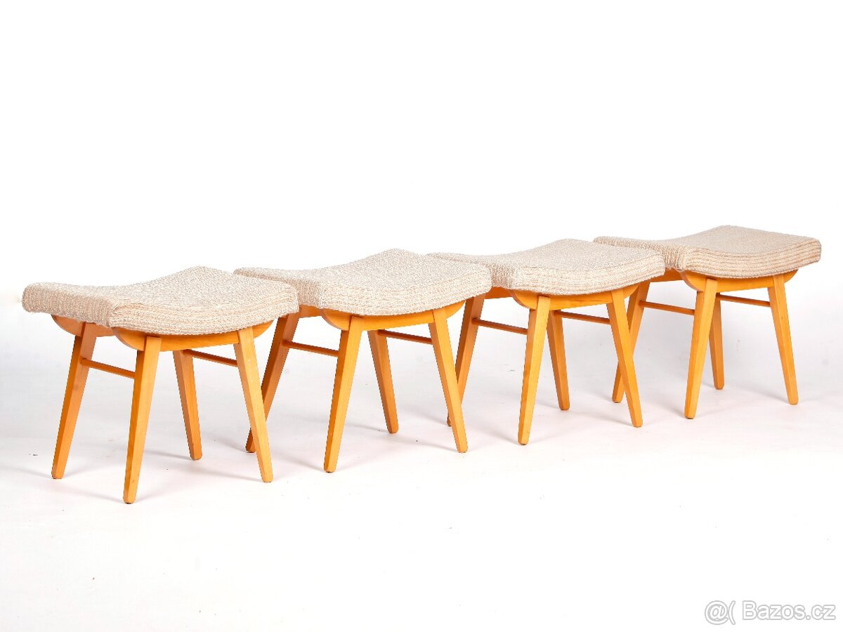 Retro židle, stolička, podnožník DŘEVOUNIA. - 6