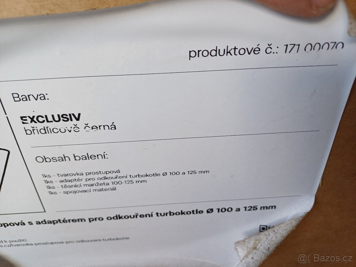 Tvarovka prostupová pro odkouření turbokotle, břidl. černá - 6