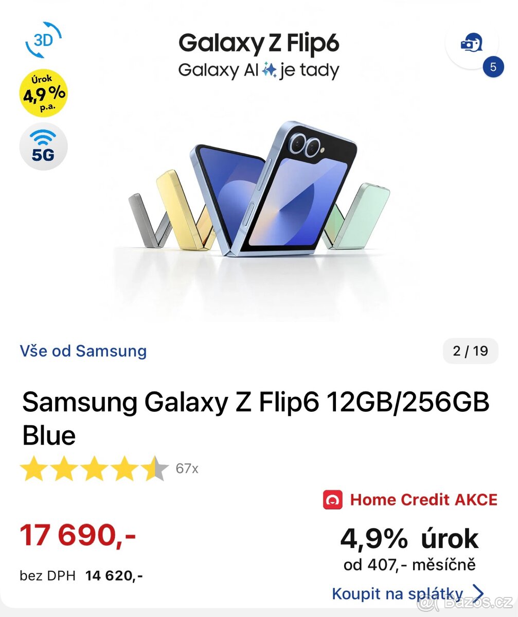 Samsung Galaxy Z Flip6 Modrý - 6