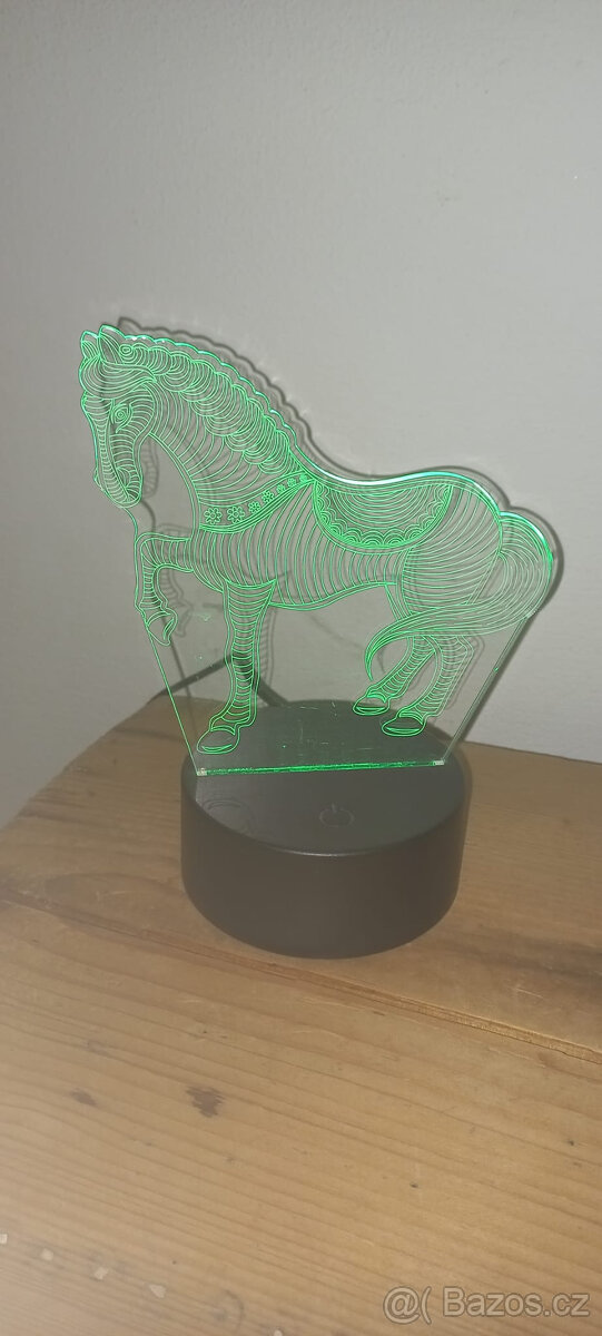 3D lampička noční LED USB kůň, koník - 6