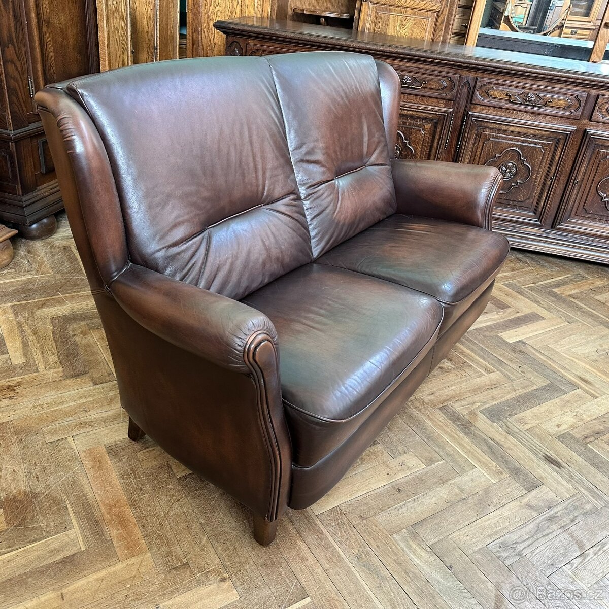 Gauč kůže + dub, Anglie/Belgie - 6