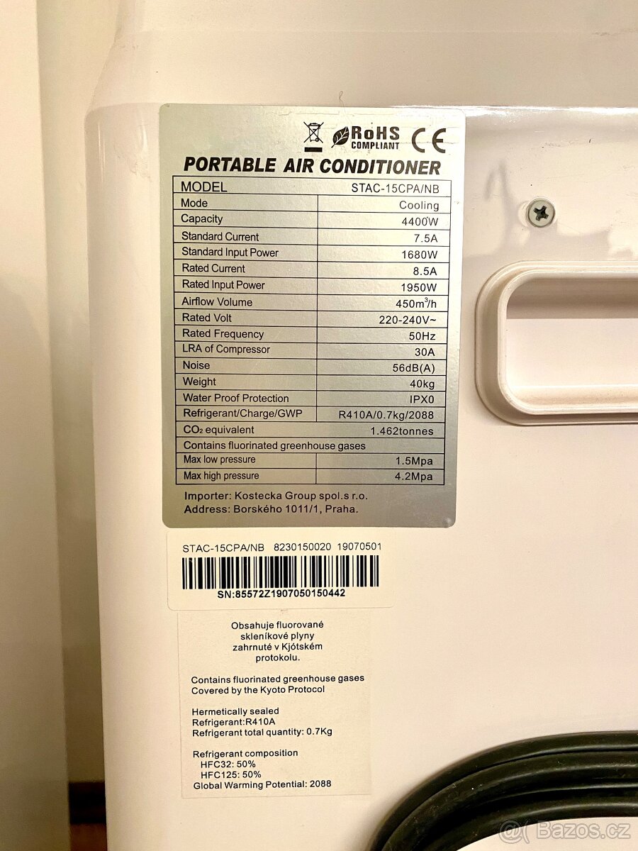 Mobilní klimatizace Sakura STAC 15 CPA/NB - 6