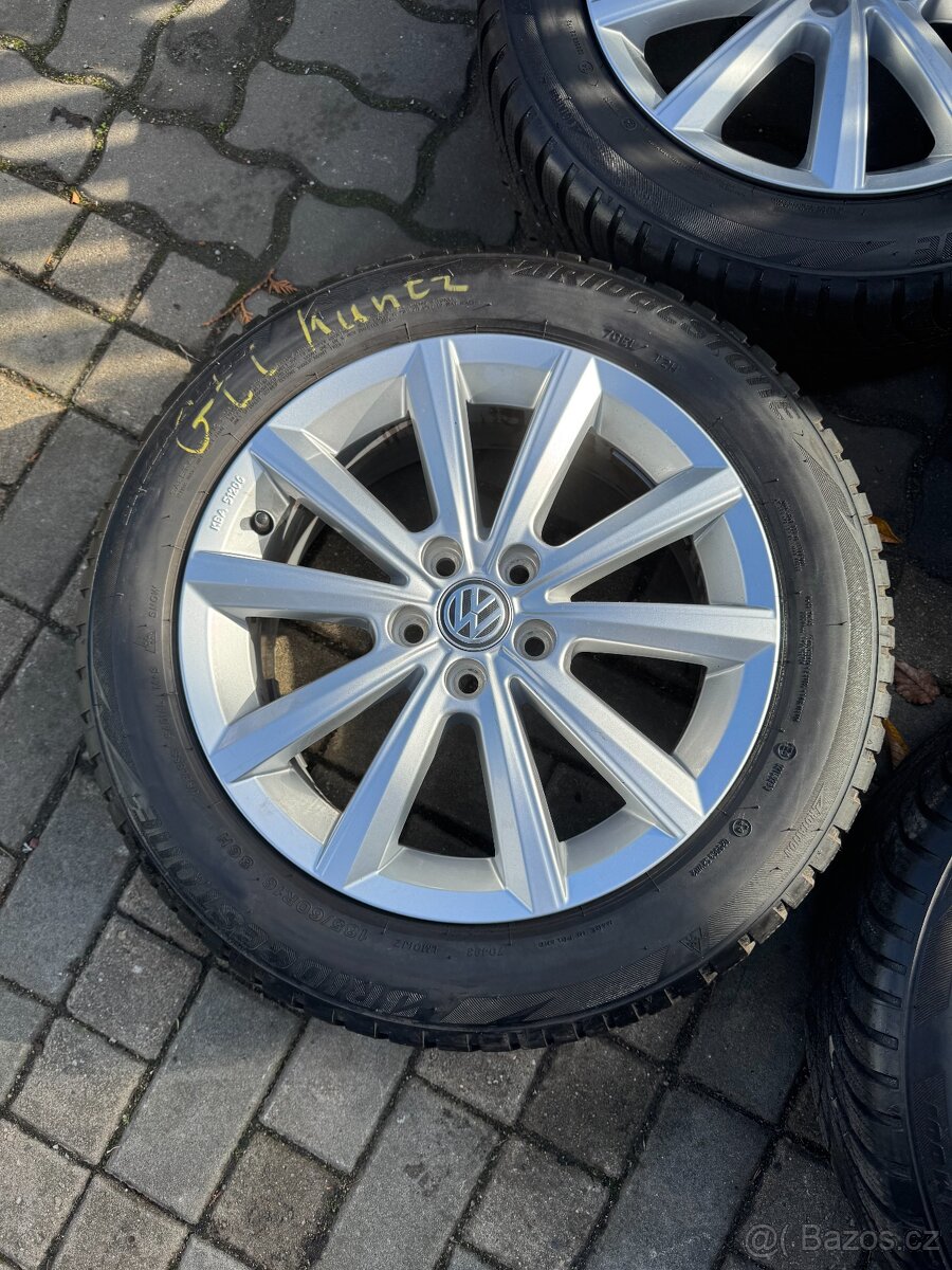 ORIGINÁL Alu Volkswagen Merano R16, 5x100 - TOP, ZIMNÍ - 6