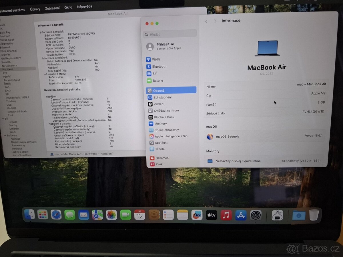 Macbook Air 13 palců M2 chip 8 GB RAM 256 SSD 330 cyklů - 6