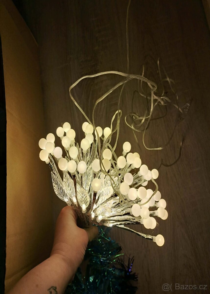 Ozdobný vánoční, samolepky, svícen, řetěz 10 m na ovládání - 6