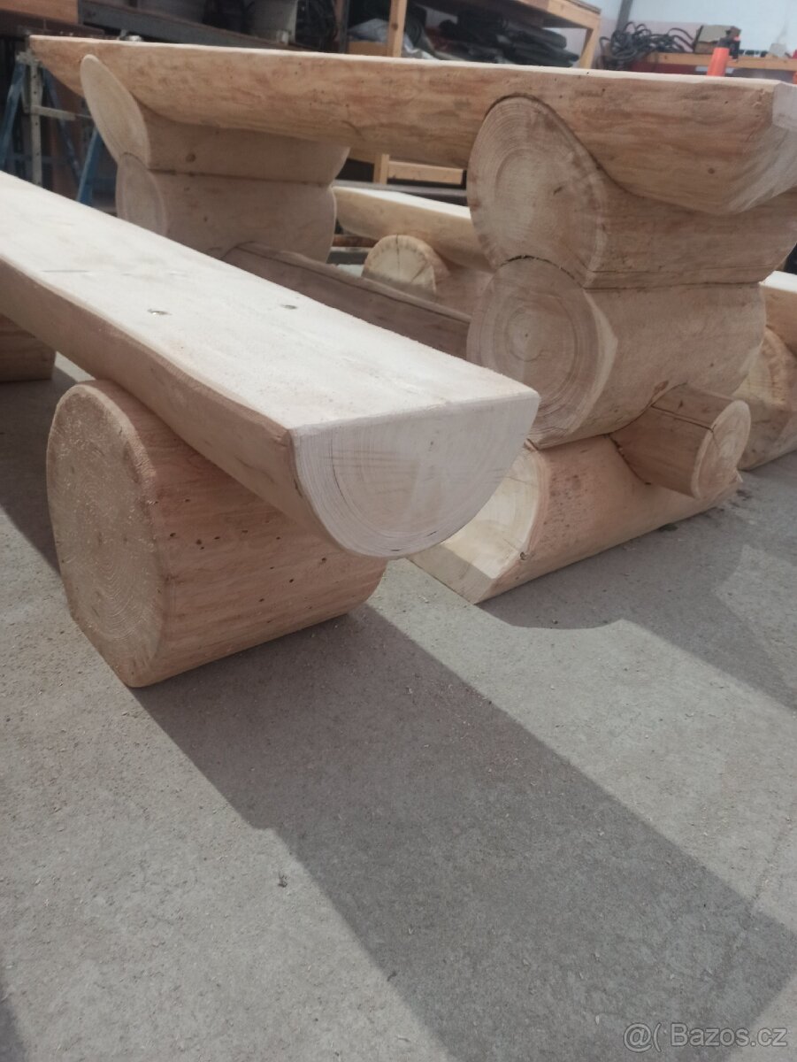 Srubový stůl s lavicemi - 6