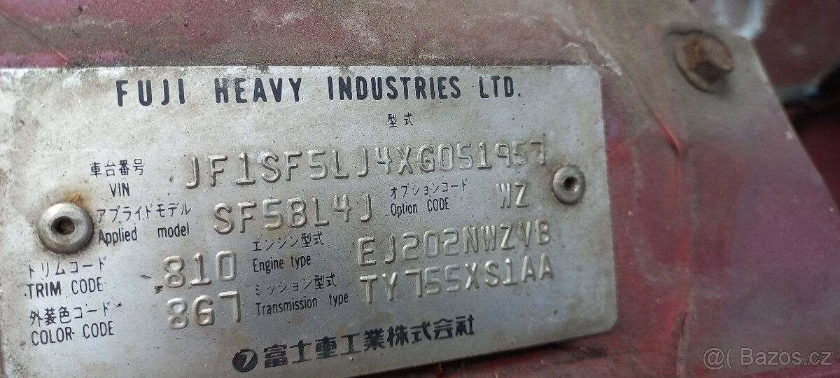 Subaru Forester SF 1999- Náhradní díly - 6