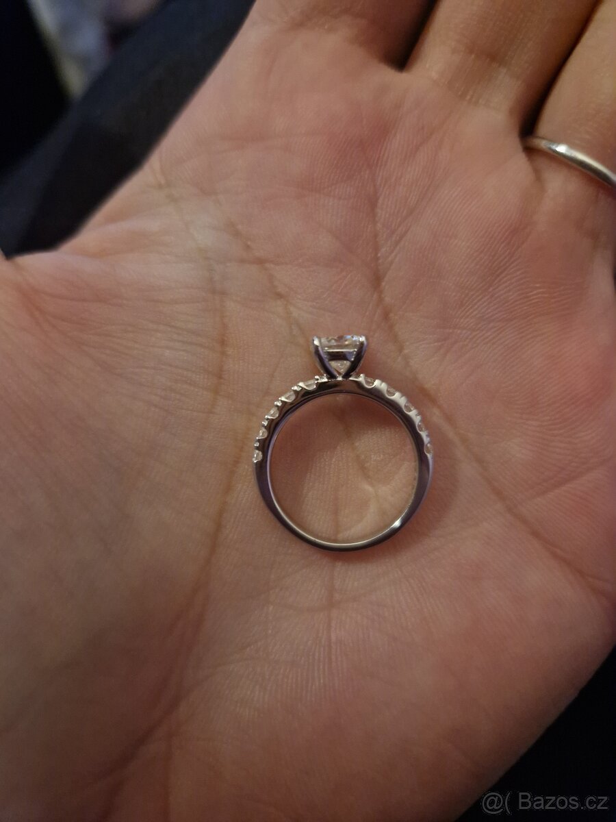 Zásnubní prsten s moissanitem vel 49 - 6