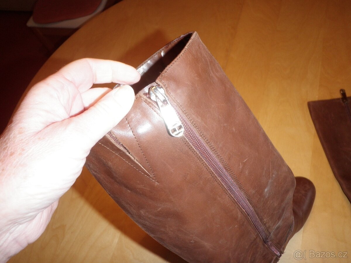 kožené kozačky zn. Tommy Hilfiger - vel. 38 - 6