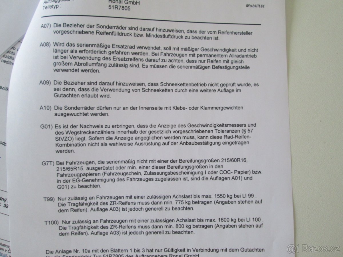 TYPOVE LISTY PRO ALU KOLA - 6