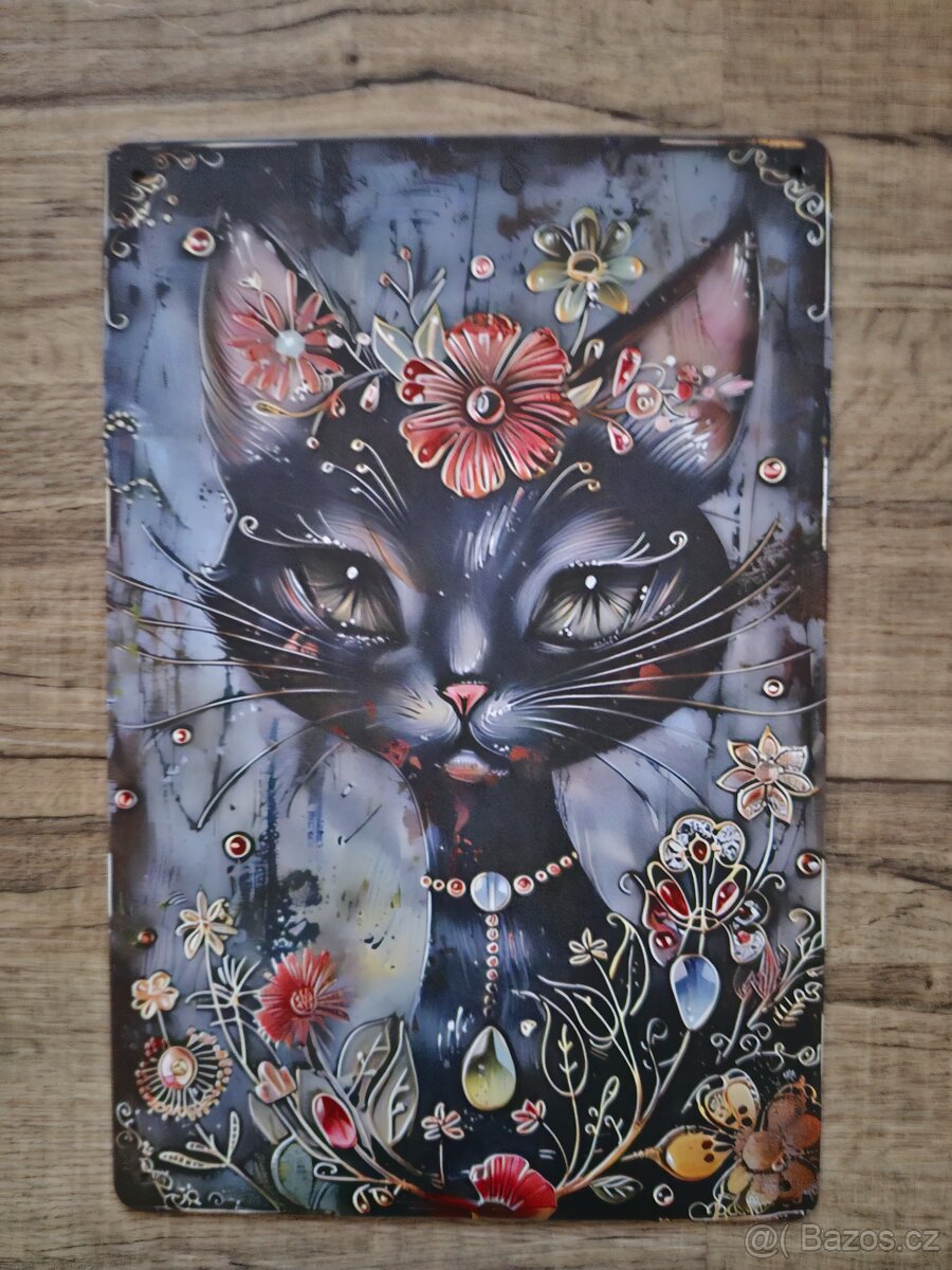 Plechová cedule 20x30cm kočičky - 6