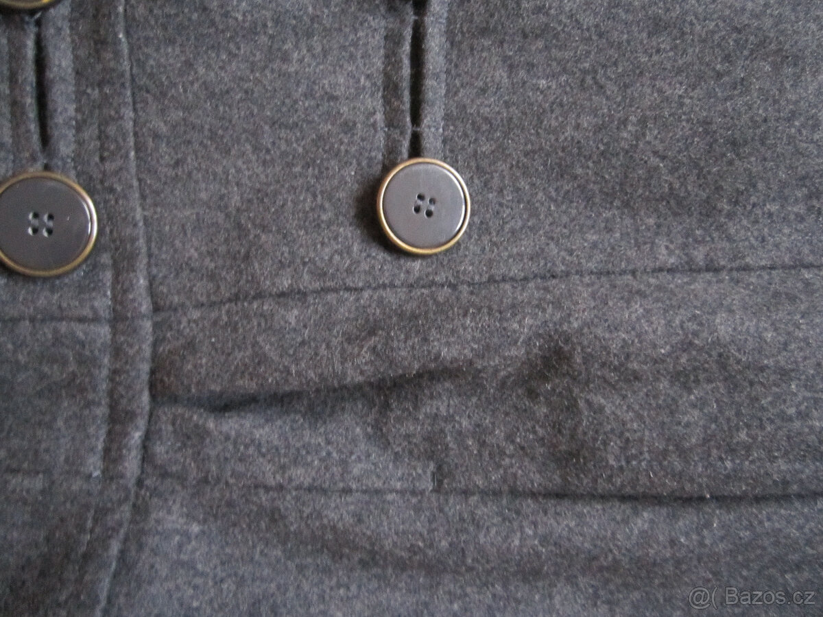 Vlněný tmavě šedý kabát vel. M/L - 6