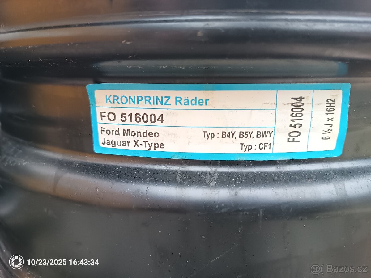 Plechové disky FORD 16" Mondeo, Focus, C-Max, Kuga,.. - 6