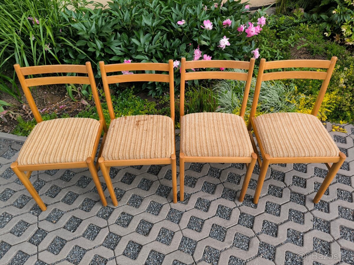 Retro dřevěné jídelní židle Jitona - 70. léta - 6