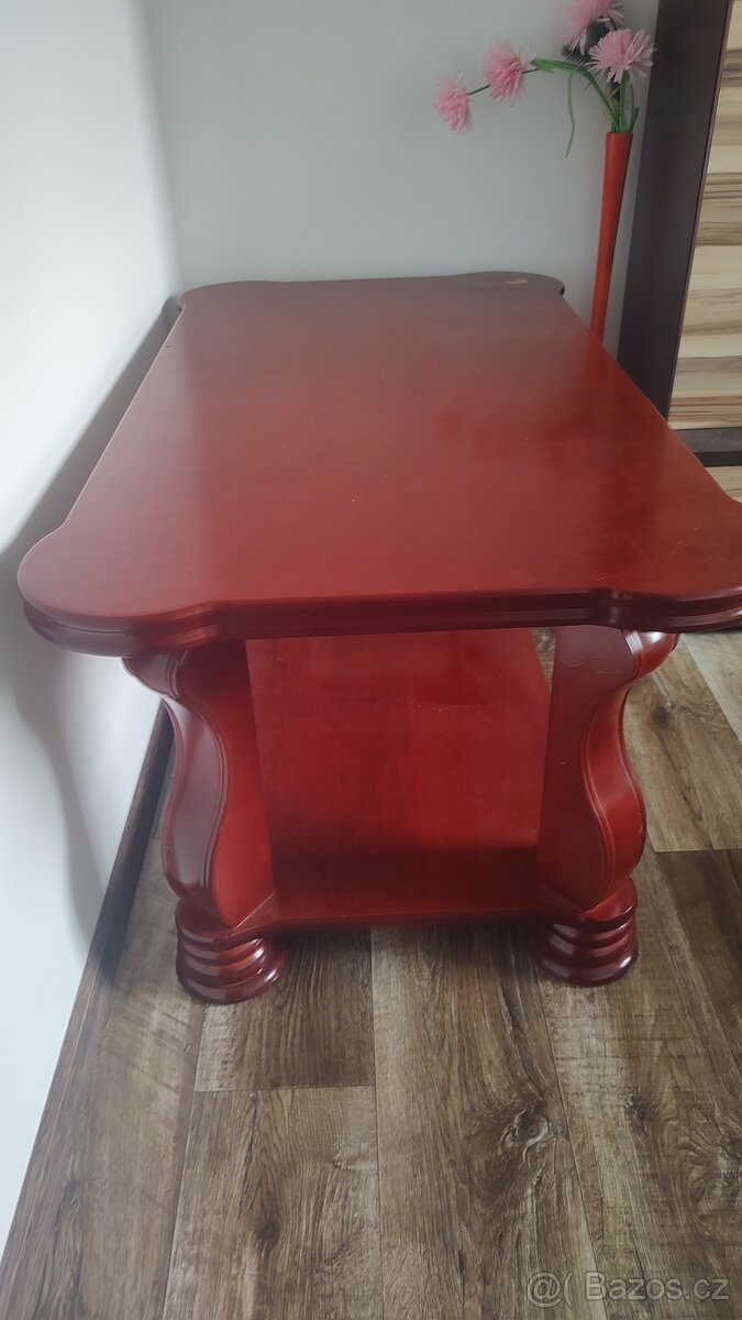 Gauč rustikální,rozkládací+konf.stůl - 6