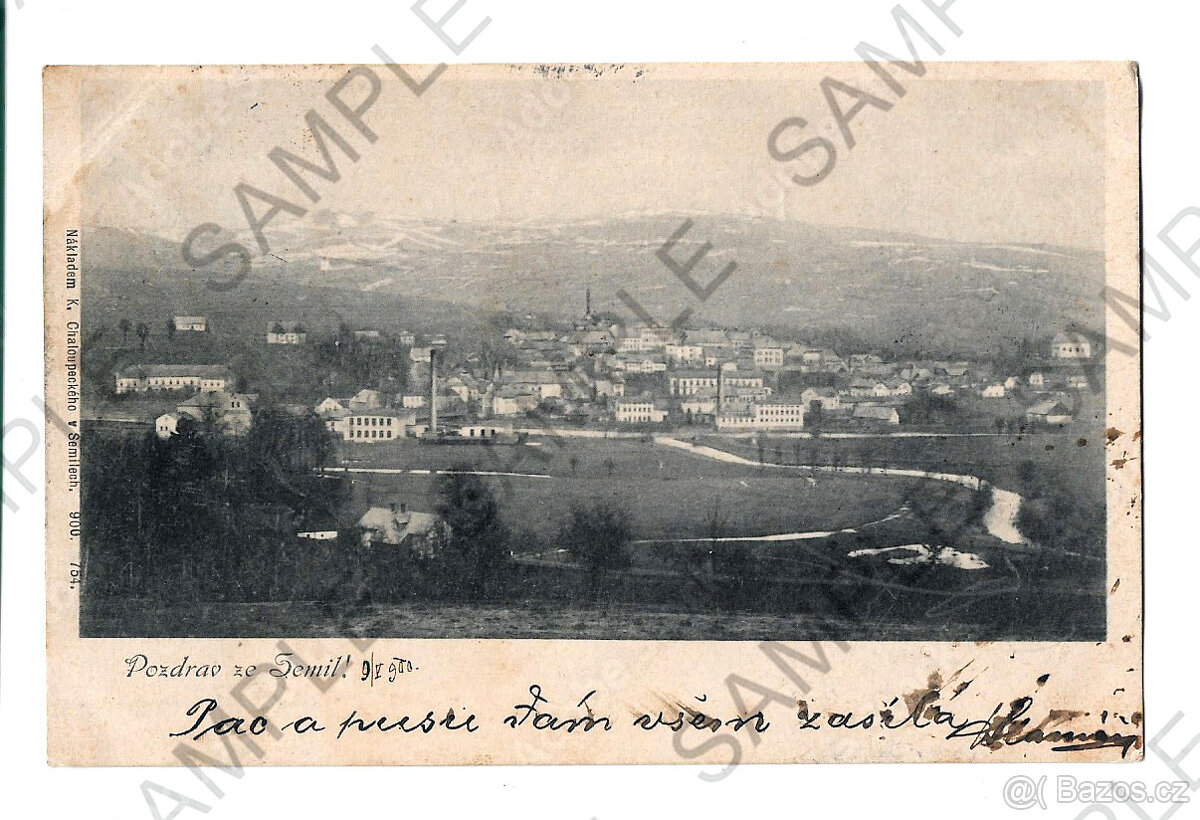 pohlednice Kácov, severní Morava, Semily, Letiny, Rataje - 6