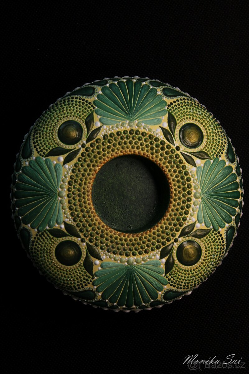 Mandala - Svícen DotArt - akryl. - 6