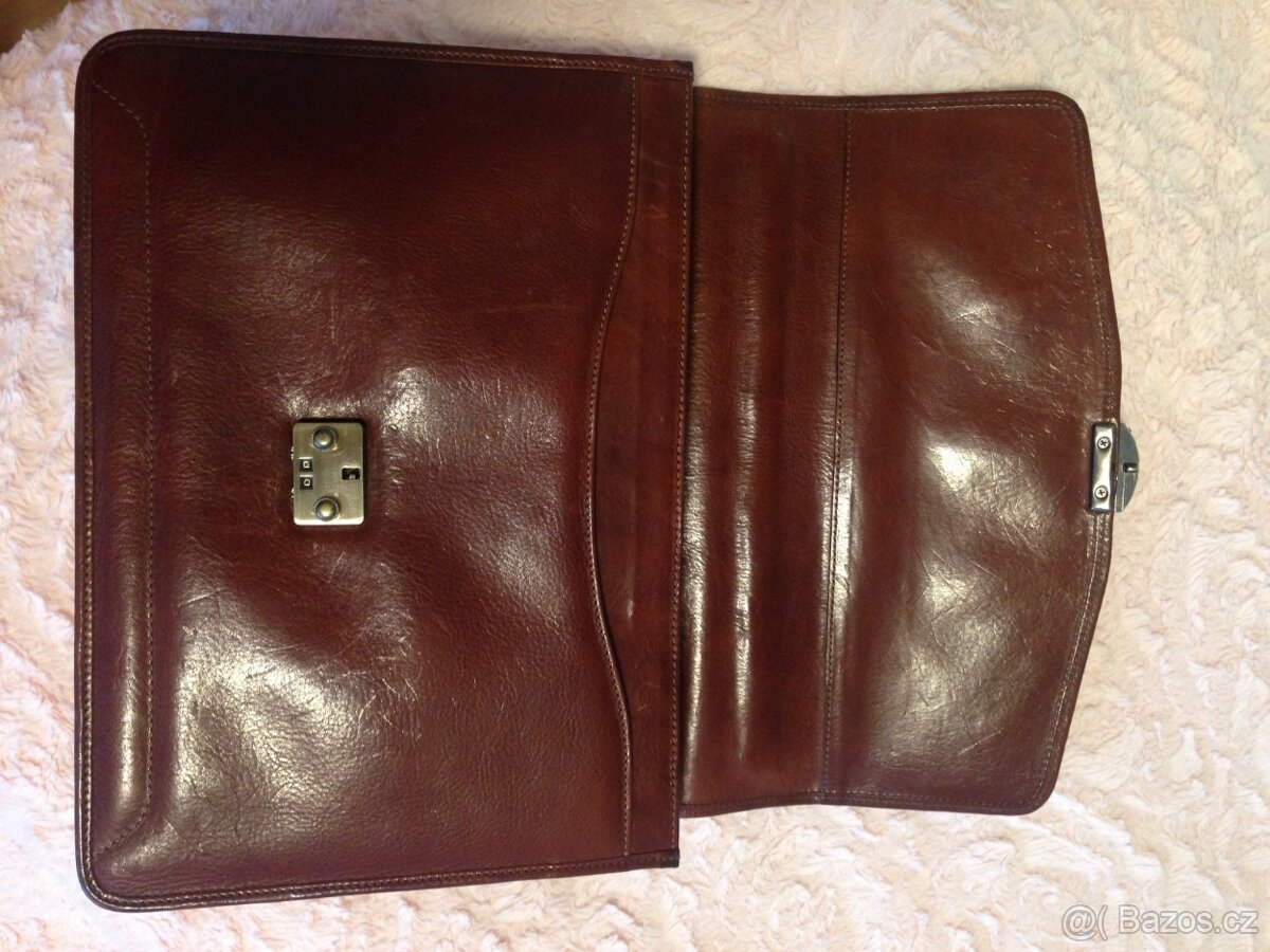 Kožený kufřík, taška, spisovka - 6