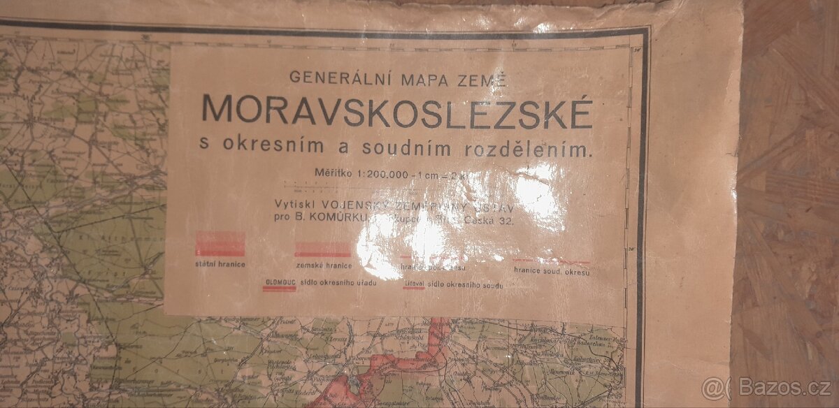 Stará mapa Moravy z roku cca 1930 - 6