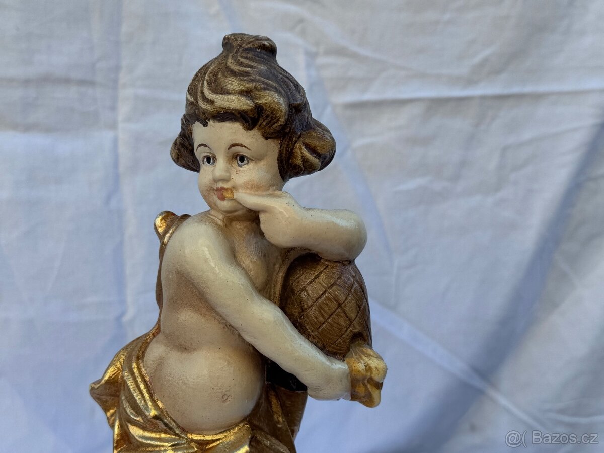 Anděl dřevěná socha v polychromii - 6