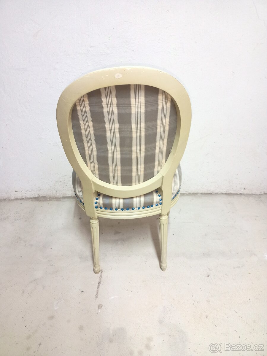 Prodám 6 x krásné antik křesílka-židle v barvě slonové kosti - 6