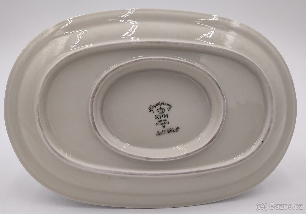 Starožitný omáčník - Kobalt KPM GERMANY, Krásný stav - 6