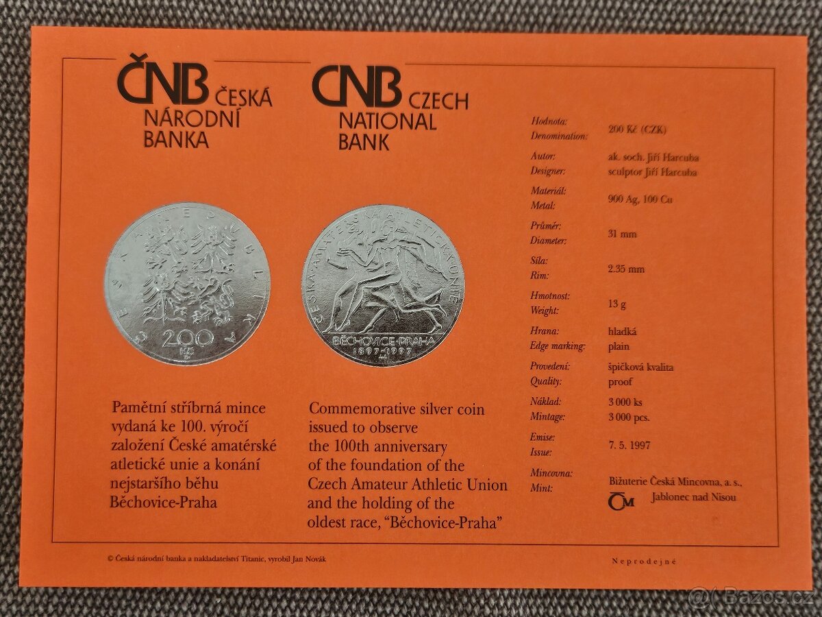 200 Kč 1997 - Běchovice, PROOF - 6