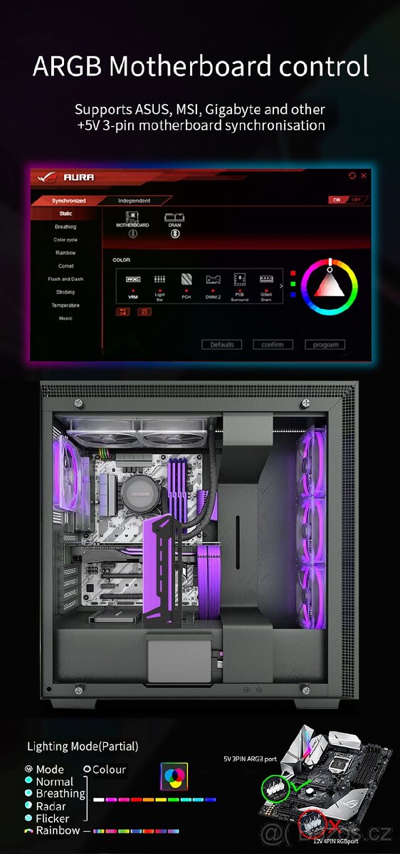RGB podpěra pod grafickou kartu (White) - 6