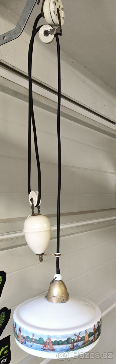 krásný starožitný kompletní stahovací lustr 3 - 6