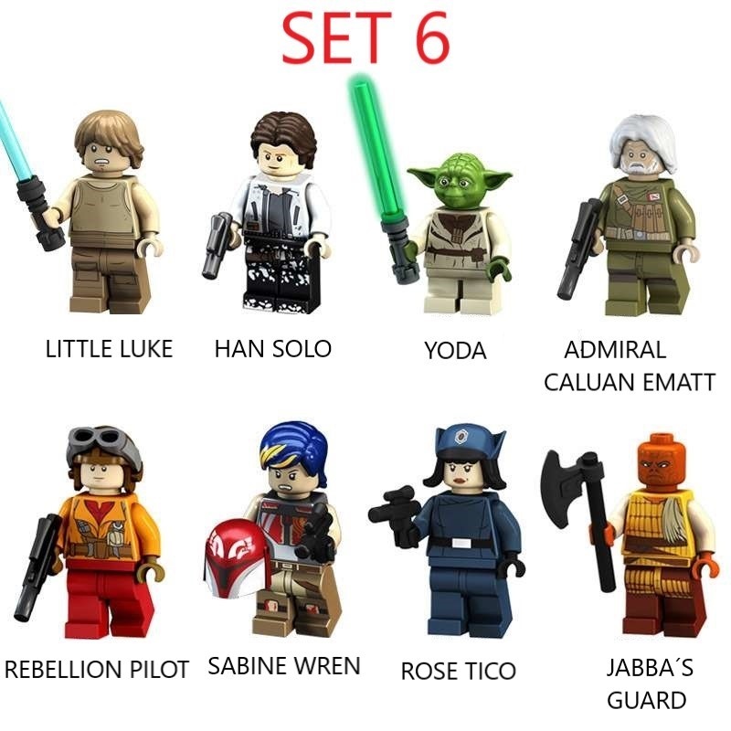 Rôzne figúrky Star Wars 7 (8ks) typ lego - nové - 6