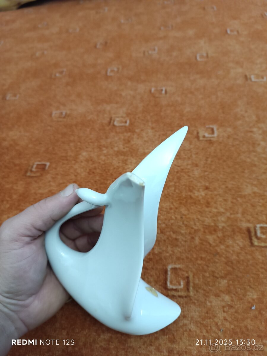 Porcelánová soška labuť Jaroslav Ježek royal dux brusel - 6