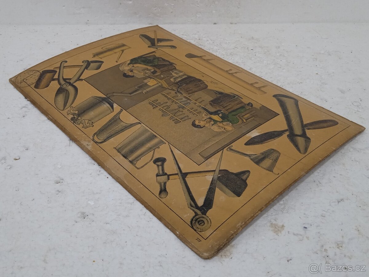 Klempíř - školní pomůcka 1856 - 36,5x26,5cm - 6