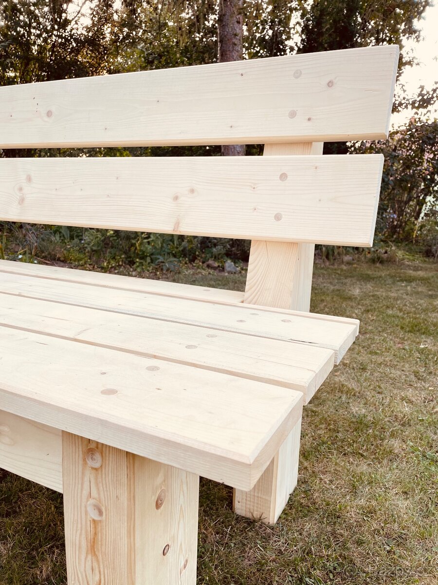 Masivní dřevěná lavice - 6