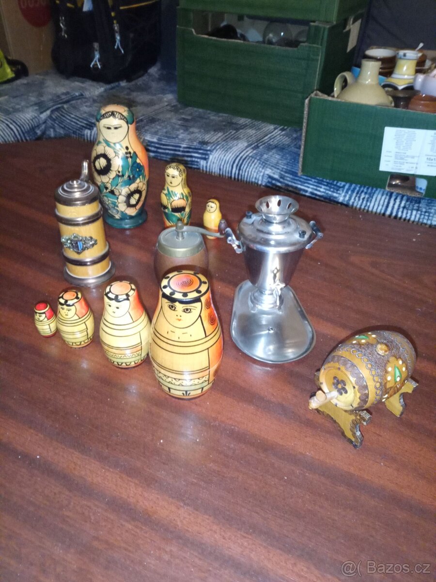 Konvolut RETRO dekorační keramiky,skla a dřeva - 6