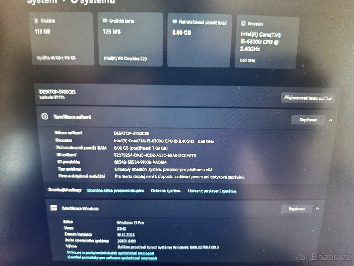 Dell 7470 i5 / 8 GB / 128 SSD / Windows 11 - 6